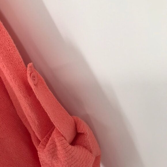 T By Talbots Coral Sweater 3/4 roll tab Sleeve  Womens size large cotton new - Picture 10 of 10